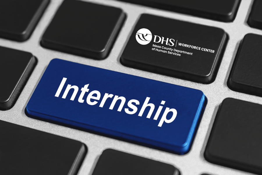 Internship and Workforce Center logo buttons on a keyboard
